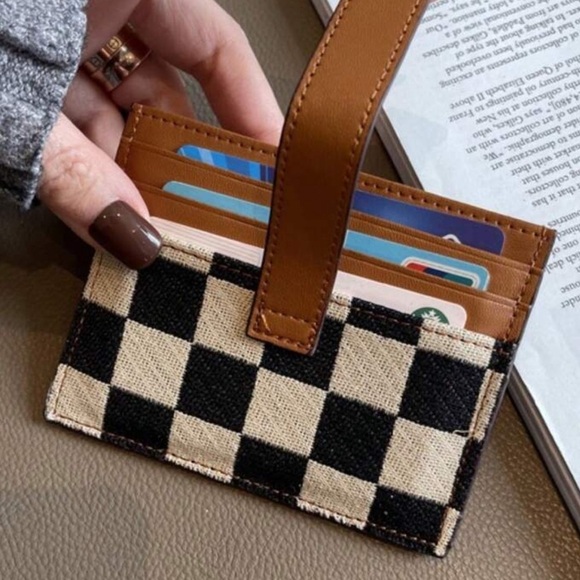 NEW Checkered Card Holder Wallet - Picture 4 of 5